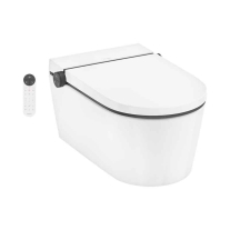  Set vas WC suspendat Hansgrohe LavaPura Element S, AquaHelix Flush, cu funcție de bideu cu telecomandă, alb